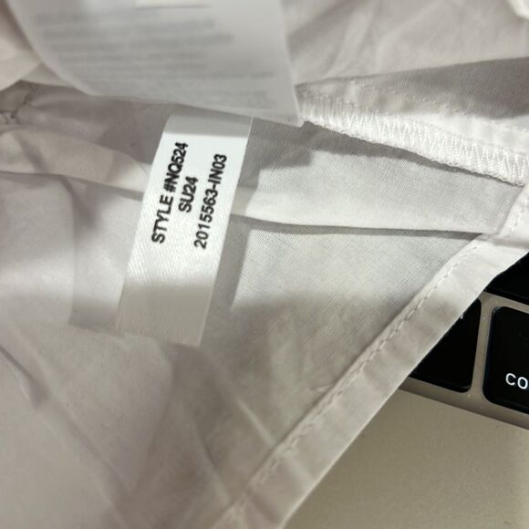 Madewell Smocked Button-Front Top in white Poplin New without tags - Picture 10 of 10